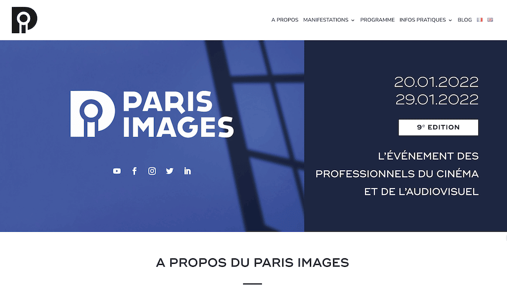 Site web evenement Paris Cinéma