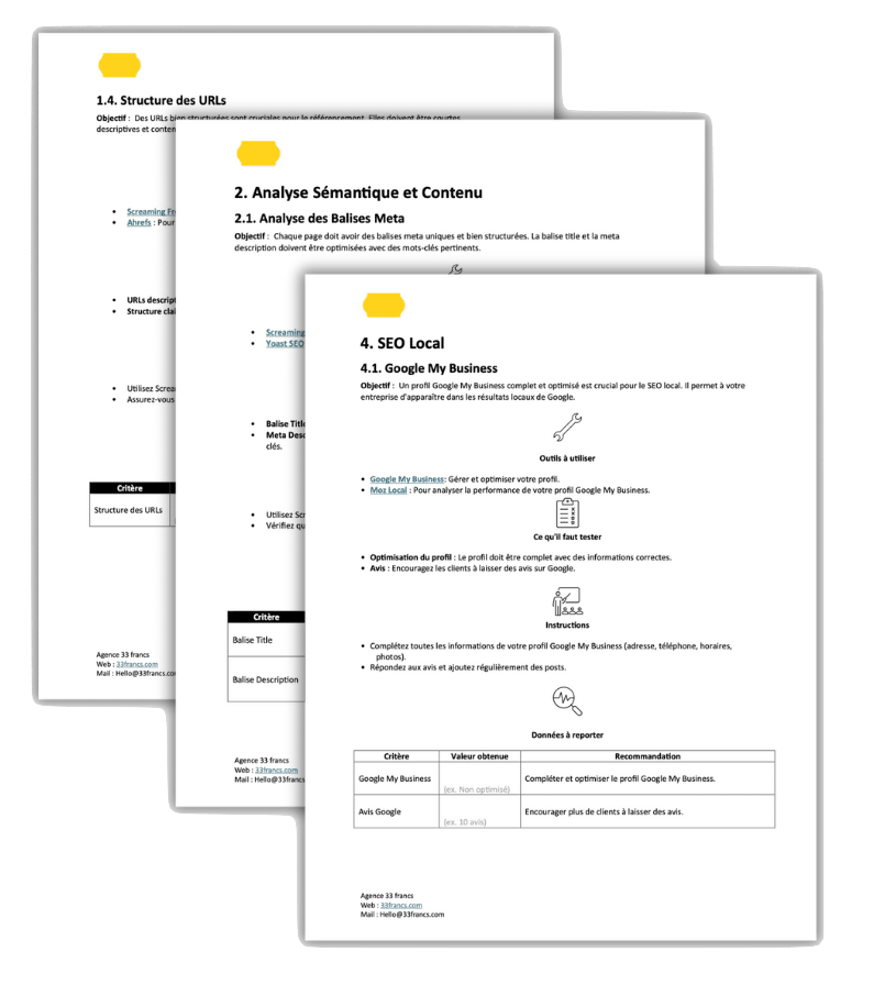 trame de document audit SEO gratuite