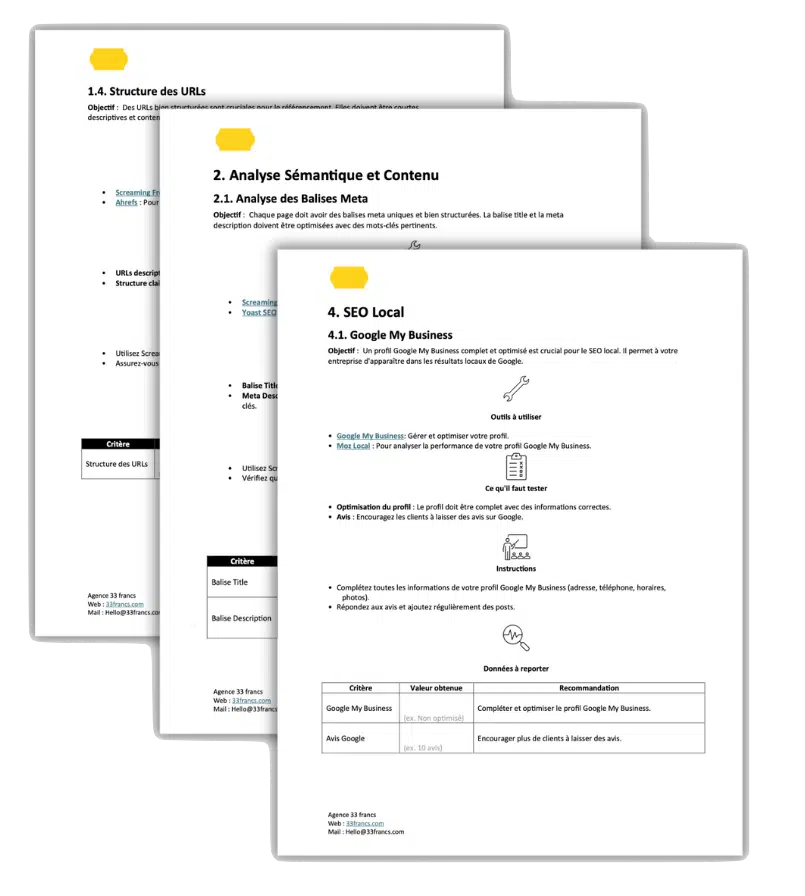 trame de document audit SEO gratuite