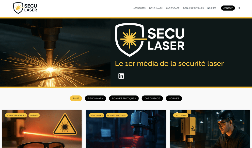 Réalisation site web bordeaux industrie laser